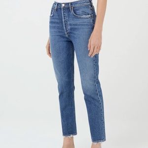 Riley High Rise Straight Crop Jean in Silence Agolde